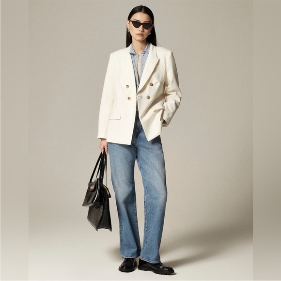 J. Crew Double Breasted Blazer in Italian Stretch Merino Wool Blend - Picture 4 of 13